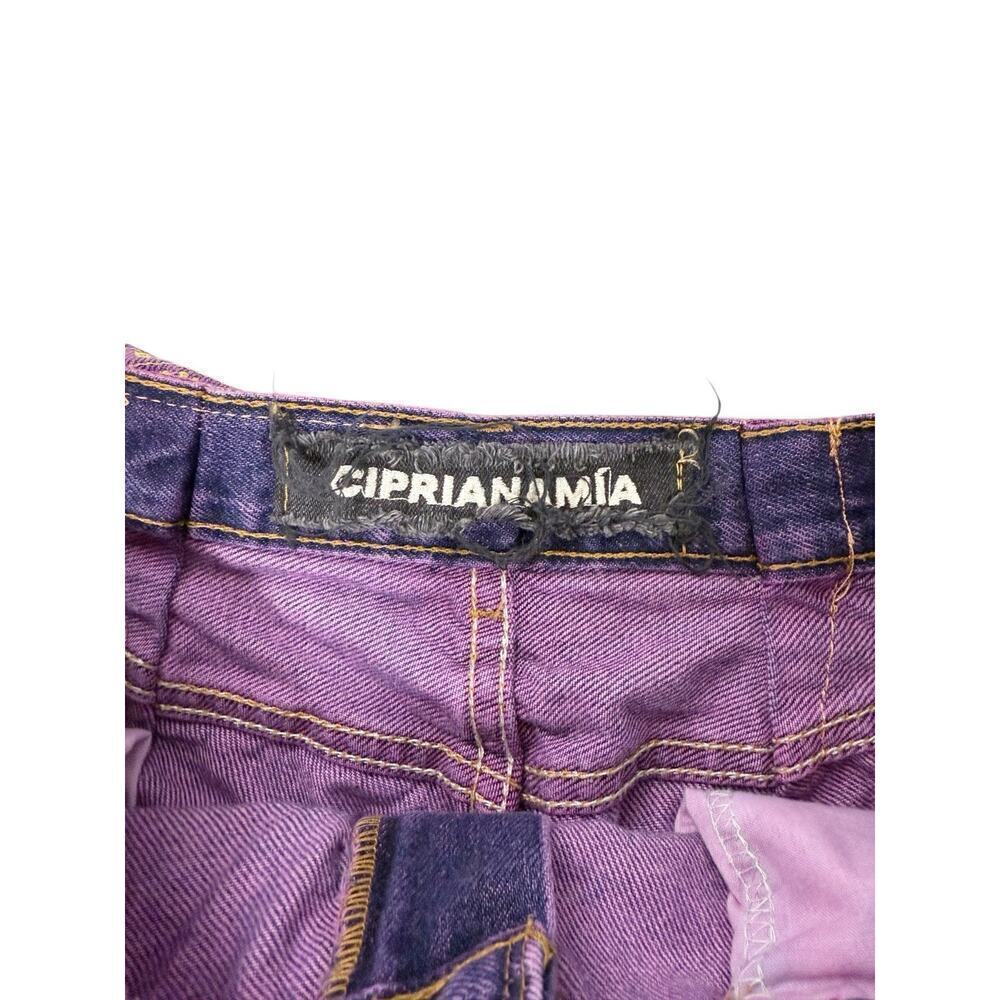 Ciprianamia Denim Upcycled Levi’s Purple Denim Skirt‎ Grunge Whimsygoth Size 28? - Picture 7 of 10